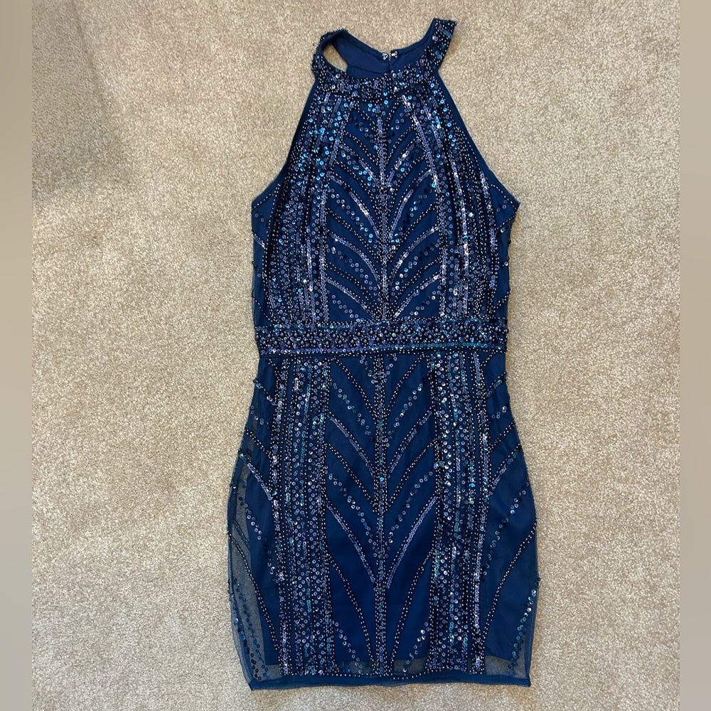 Sequined Blue Cocktail Dress NWT